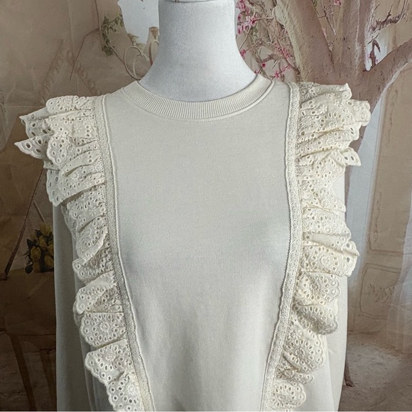 NEW Boden British Cream Lace Trim Women's Top - Picture 3 of 11